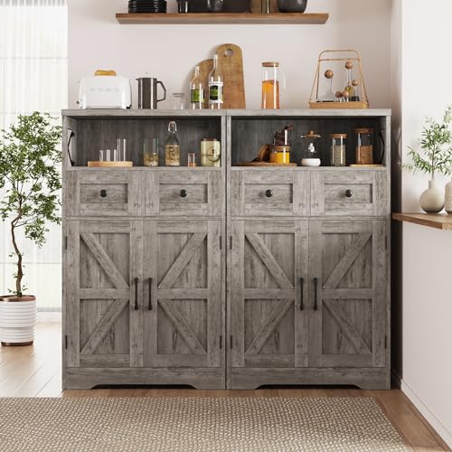 Farmhouse Storage Cabinet Set of 2 (2 Count)