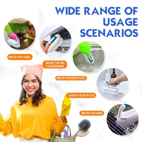 12 Pcs Scrub Brush Bulk for Cleaning with Handle