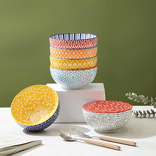 Ceramic Cereal Bowls Set of 6 (6 Count)