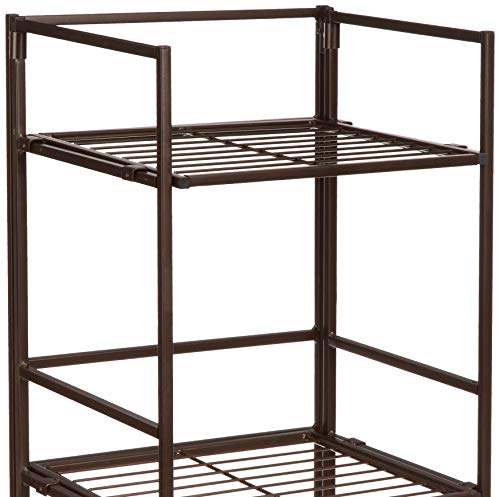 4 Tier Iron Towel Shelf Black 11.4"L x 11.8"W x 44.5"H