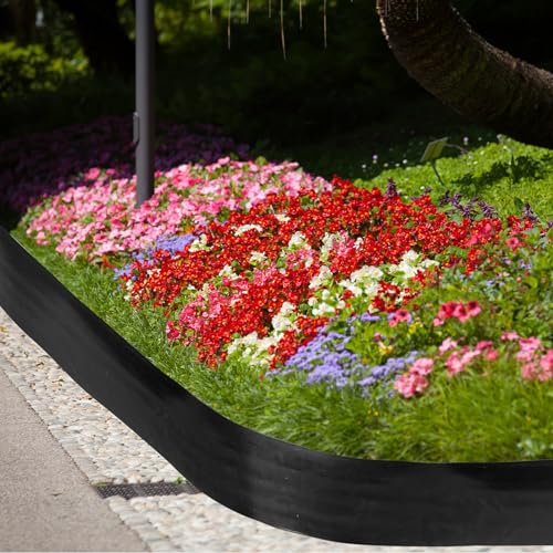 6 Inch Tall 66 ft Length Landscape Plastic Edging Kit with Hammer Spikes Plastic Garden Flower Bed Edging Landscape Border for Gardens Border Grass Yard Lawn
