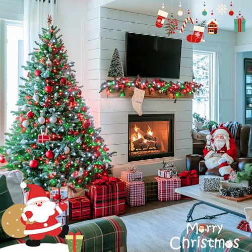 163ft 500 LED Red White and Green Christmas Lights with 8 Modes (163 Foot)