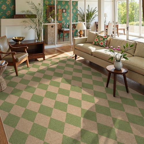 Checkered Easy Jute Living Room Rug (80 Sq Ft)
