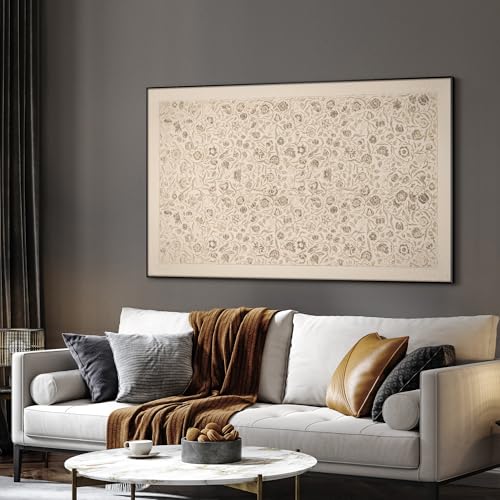 30"x60" Extra Large Framed Wall Art Vintage Botanical Sketch with Detailed Floral Pattern