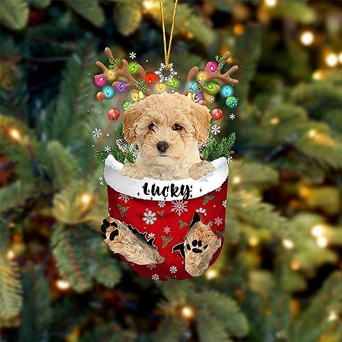 Poochon Dog Christmas Ornament
