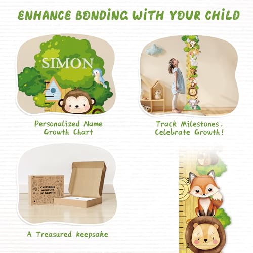 Personalized Name Wood Height Chart for Kids Wall Display
