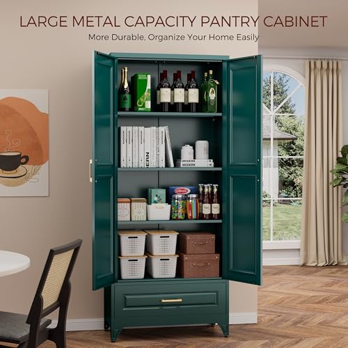 75" Tall Metal Kitchen Pantry Cabinet
