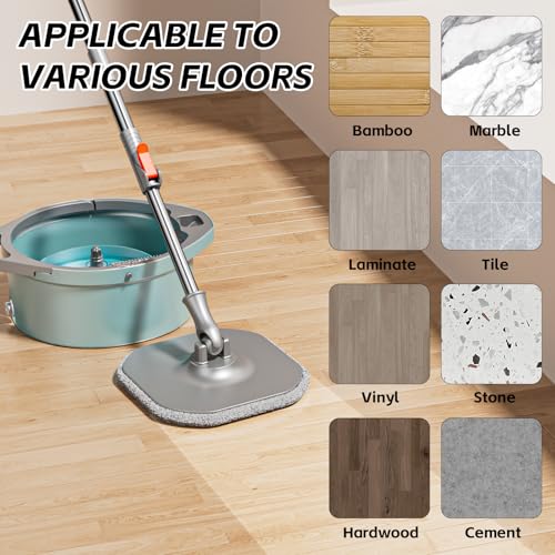 9 Inch Square Microfiber Mop Pad Refill Compatible with True & Tidy Mop System and Most 9 Inch Square Spin Mops (6 Count)