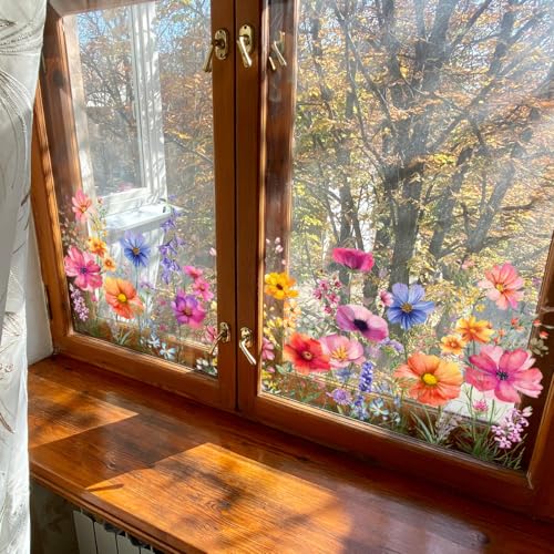 Colorful Flower Garden Window Clings