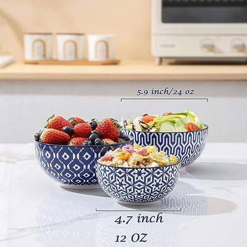 Ceramic 12 OZ Dessert Bowls Set (6 Count)