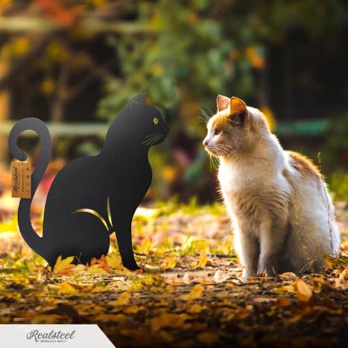 I 3 Pack Steel Cat Garden Decor I Outdoor Yard Decorations I Gift for Cat Lovers I Lawn Ornaments and Statues I Garden Signs Decorative Outdoor