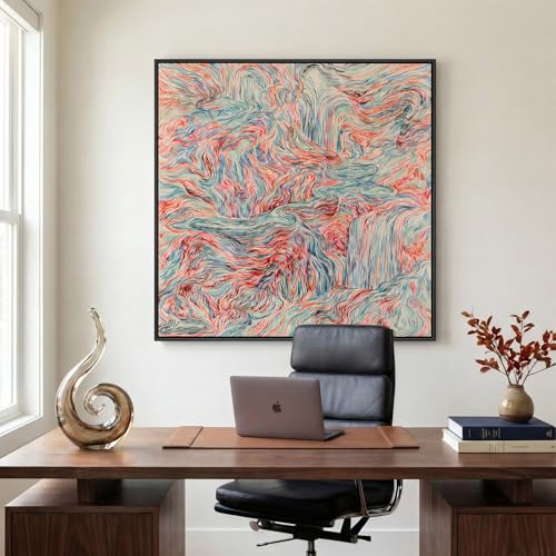 Extra Large Framed Colorful Abstract Wall Art Decor for Living Room