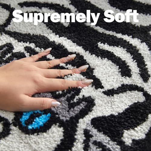 5x3.3 ft Tibetan Tiger Area Rug Tufted High Pile XLarge Indoor Machine Washable Carpet with Nonslip TPR Backing (16.42 Sq Ft)