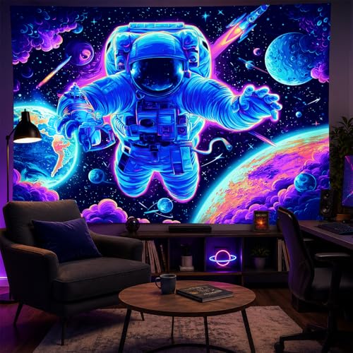 Blacklight Tapestry Galaxy Wall Hanging 78 x 59 Inch