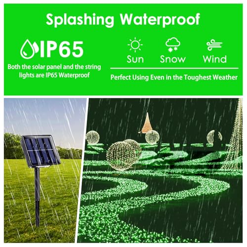 Solar String Lights Outdoor 2Pack 80FT 200LED 8 Modes Fairy Lights (2 Count)