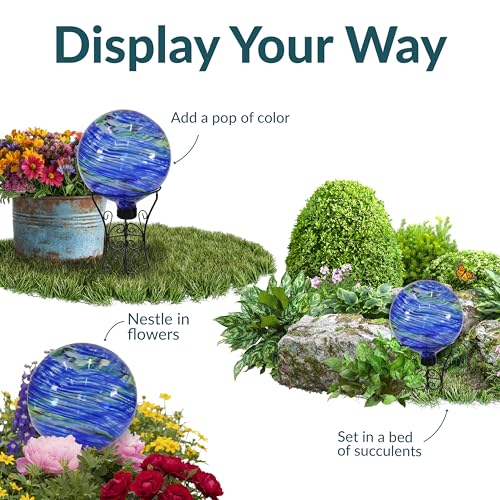 Sunnydaze 10" Glass Gazing Ball for Garden (2 Count)