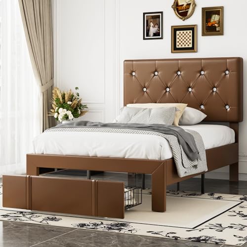 Twin Size Bed Frame with Storage Drawers