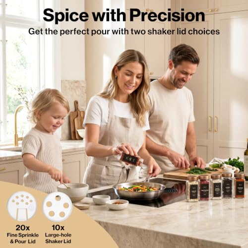 Glass Spice Jars with Label (24 Count)