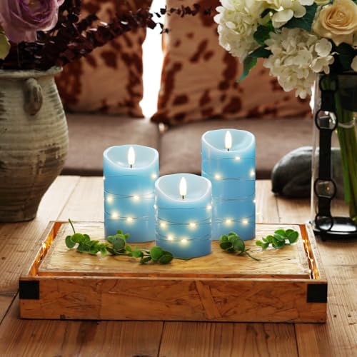 Flameless Candles with String Lights (3 Count)