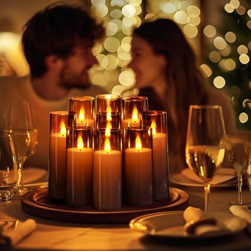Grey Flameless Candles 9 Set (9 Count)