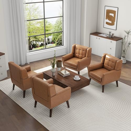 PU Leather Accent Chairs Set of 4 (4 Count)