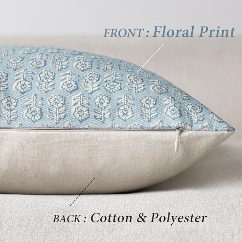 Decorative Floral Print Throw Pillow Covers 22×22 Inch (2 Count)