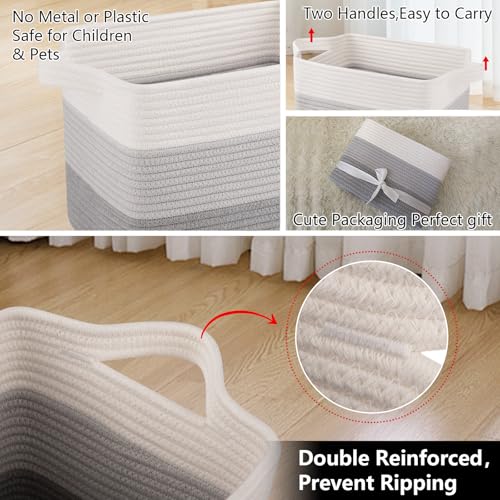 30L Storage Basket Large Blanket Basket Living Room Gray 3