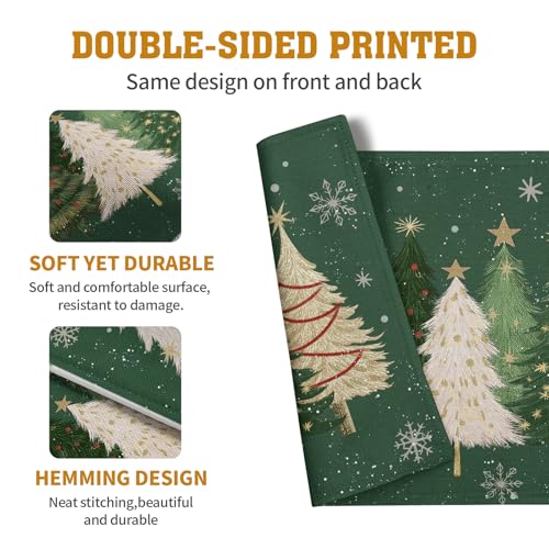 Green Christmas Tree Placemats Set of 4