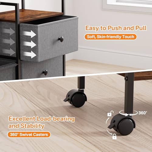 Baby Diaper Caddy Organizer Rolling Cart with Dividers and Drawers (211.6438 Ounce)