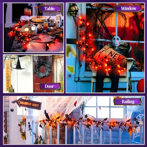 Halloween Garland with Orange LED Lights
