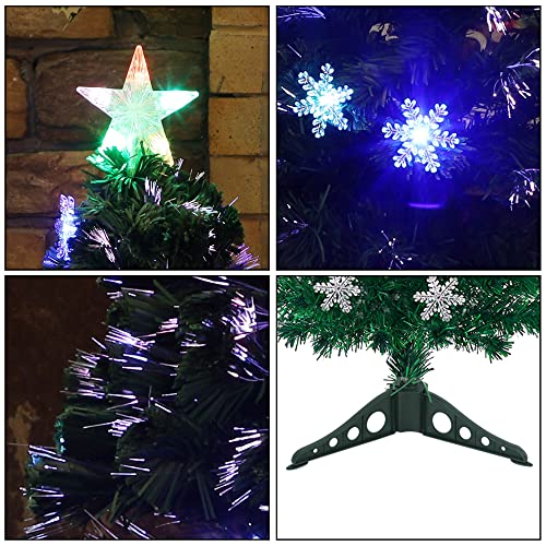 4 FT Fiber Optic Christmas Tree with Lights Artificial Xmas Trees