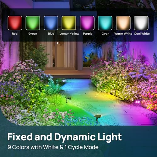 Solar Lights Outdoor Waterproof LED Landscape Spotlight RGB 6 Pack (6 Count)