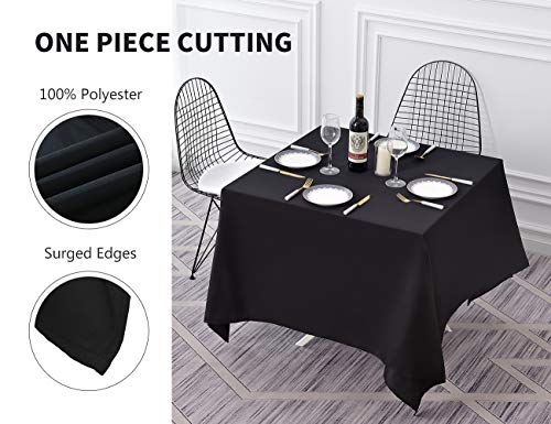 Small Black Square Tablecloth 85x85 Inch for Restaurant