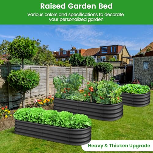 2 Pcs 4.5x2x1 ft Oval Raised Garden Bed (2 Count)