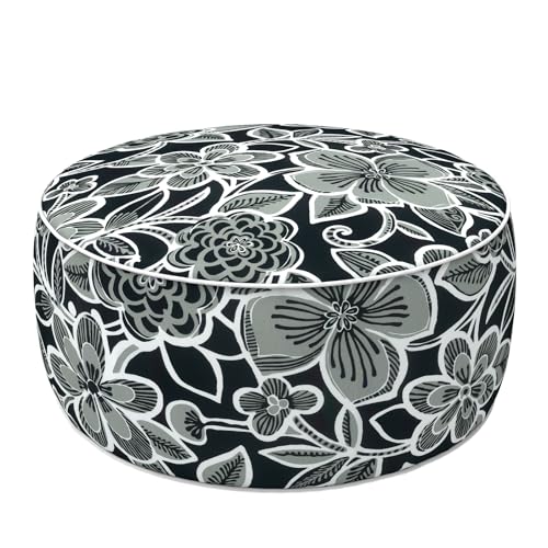 Indoor Outdoor Inflatable Ottoman with Handle D21 x H9 Inch