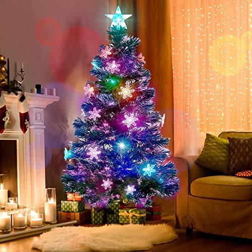 5 FT Fiber Optic Christmas Tree with Lights Artificial Xmas Trees