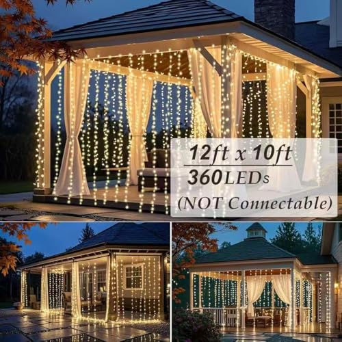 LED Curtain Lights Outdoor 12ft x10ft