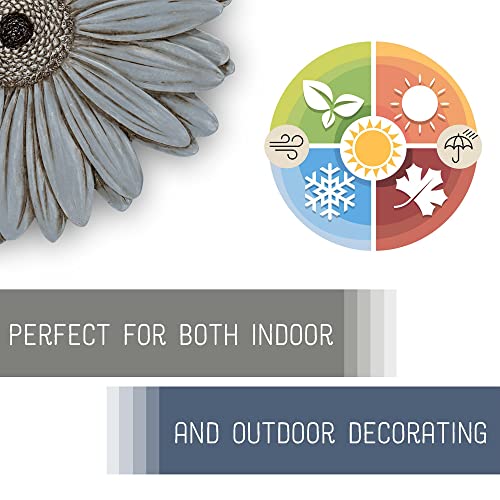 NAT & Jules Gerbera Daisy Flower Shaped Dimensional Indoor Outdoor 12 inch Cast Resin Decorative Garden Stepping Stone