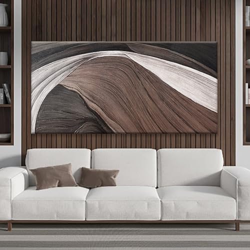 Large Abstract Wall Art For Living Room Pints Black And White Canvas Art Wall Decor Prints Picture Painting Brown Maximalist Decor Artwork For Bedroom Modern Home Wall Decor 29x58 In