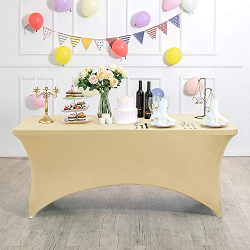 Spandex Table Cover for 8FT or 4ft or 6ft Table Universal Fitted Stretch Tablecloth for Party