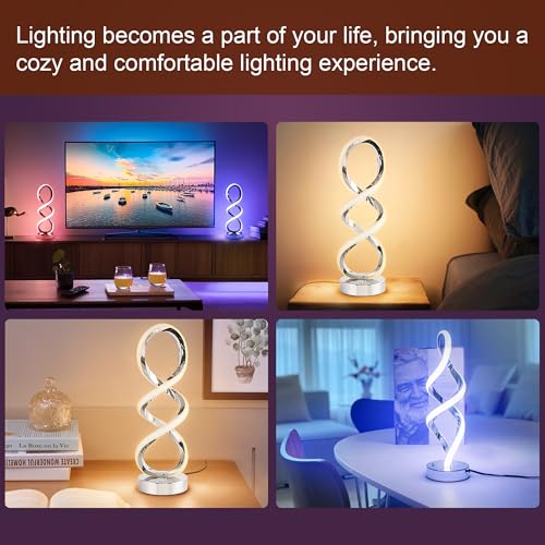 Modern Spiral LED RGB Table Lamp (2 Count)