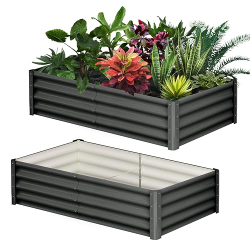 Galvanized Raised Garden Beds 6x3x1 FT (2 Count)