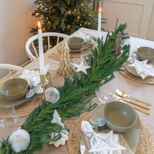 2 Pcs 6 Ft Artificial Norfolk Pine Garlands (2 Count)