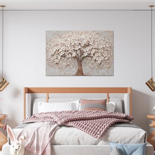 Canvas Wall Art Decor Prints Modern Botanical Wall Art Pictures for Living Room Tree of Life Flower Wall Art Prints Artwork for Walls Home Office Decorations 32" X 48"Printed Decorative Painting