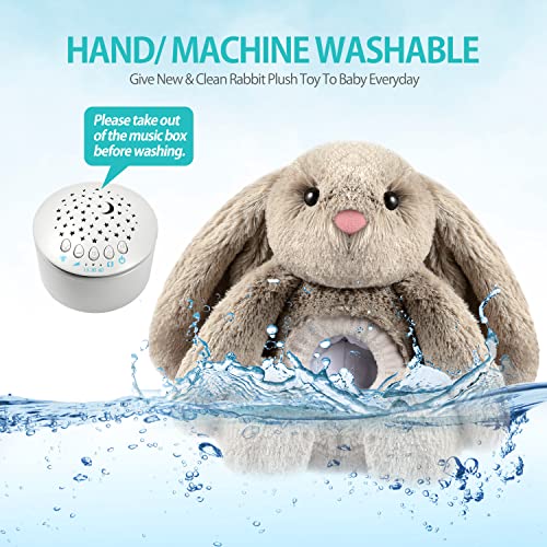 Baby Sleep Soother Bedtime Bunny with Starry Projector Night Light