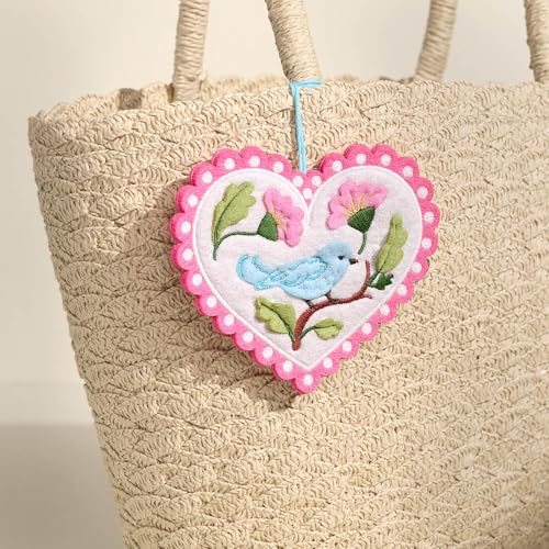 Lively Bluebird Felt Charm Card