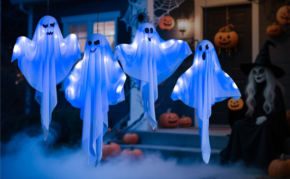 4 Pack Halloween Hanging Ghost Decorations