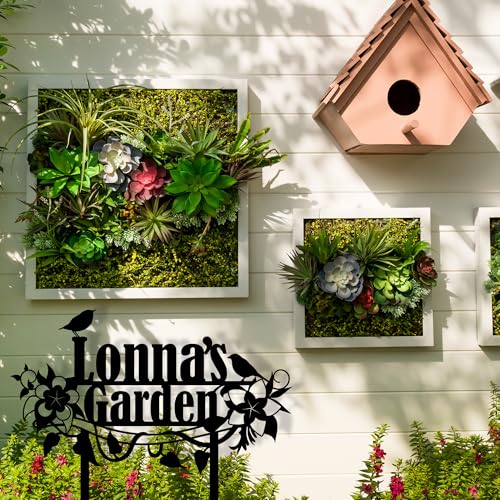 Personalized Flower and Bird Metal Garden Stake