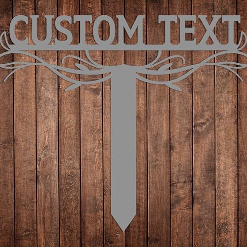 Personalized Metal Text Garden Sign with Stake