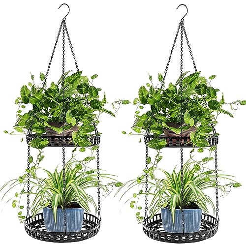 2 Tier Hanging Planters for Indoor Outdoor Plants